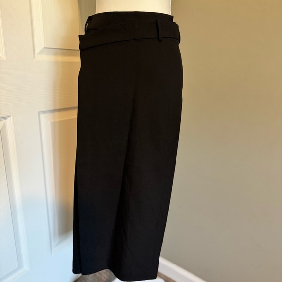 Mango Falda Martina Asymmetric topline Midi Skirt Size 2 Black - Picture 4 of 15